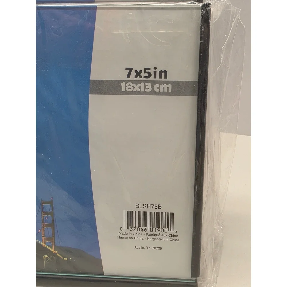 Set of 4 Glass 5x7 Picture Frames Black Border Tabletop Easel BLSH75B New
